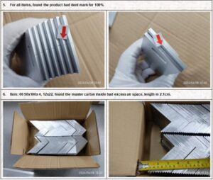 Foshan inspection pre-shipment check for Aluminum brackets defectives list