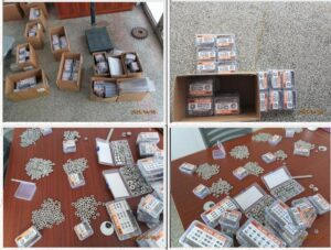 Nut sets AQL quality inspection check in Haiyan Haining city zhejiang taking random samples