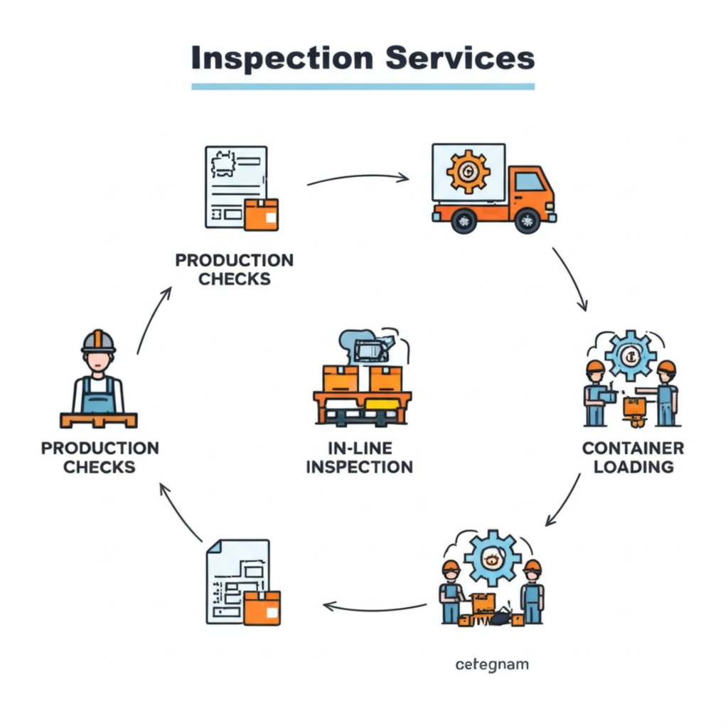 flowchart depicting key stages of pre shipment inspection services