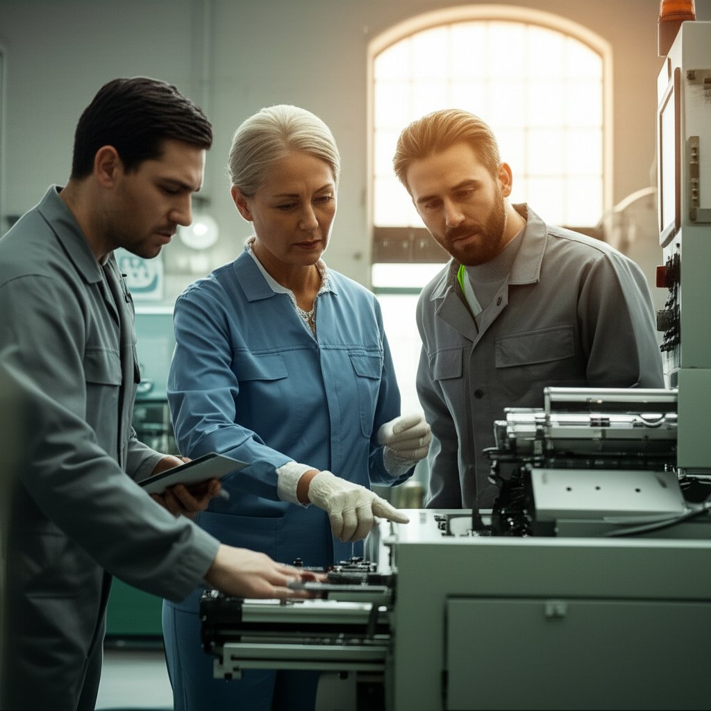 inspector detecting an early defect during production to prevent larger issues