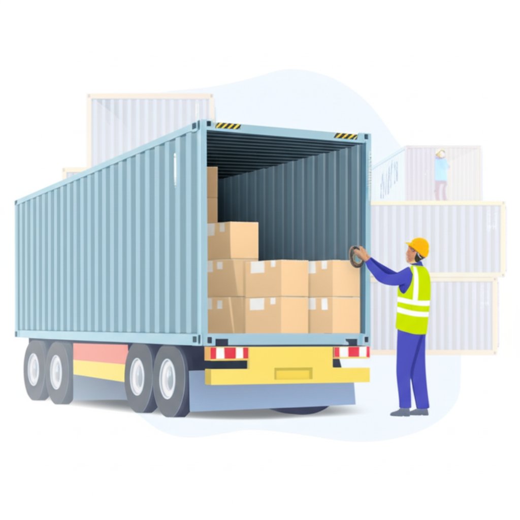 inspector following a step by step checklist during container loading