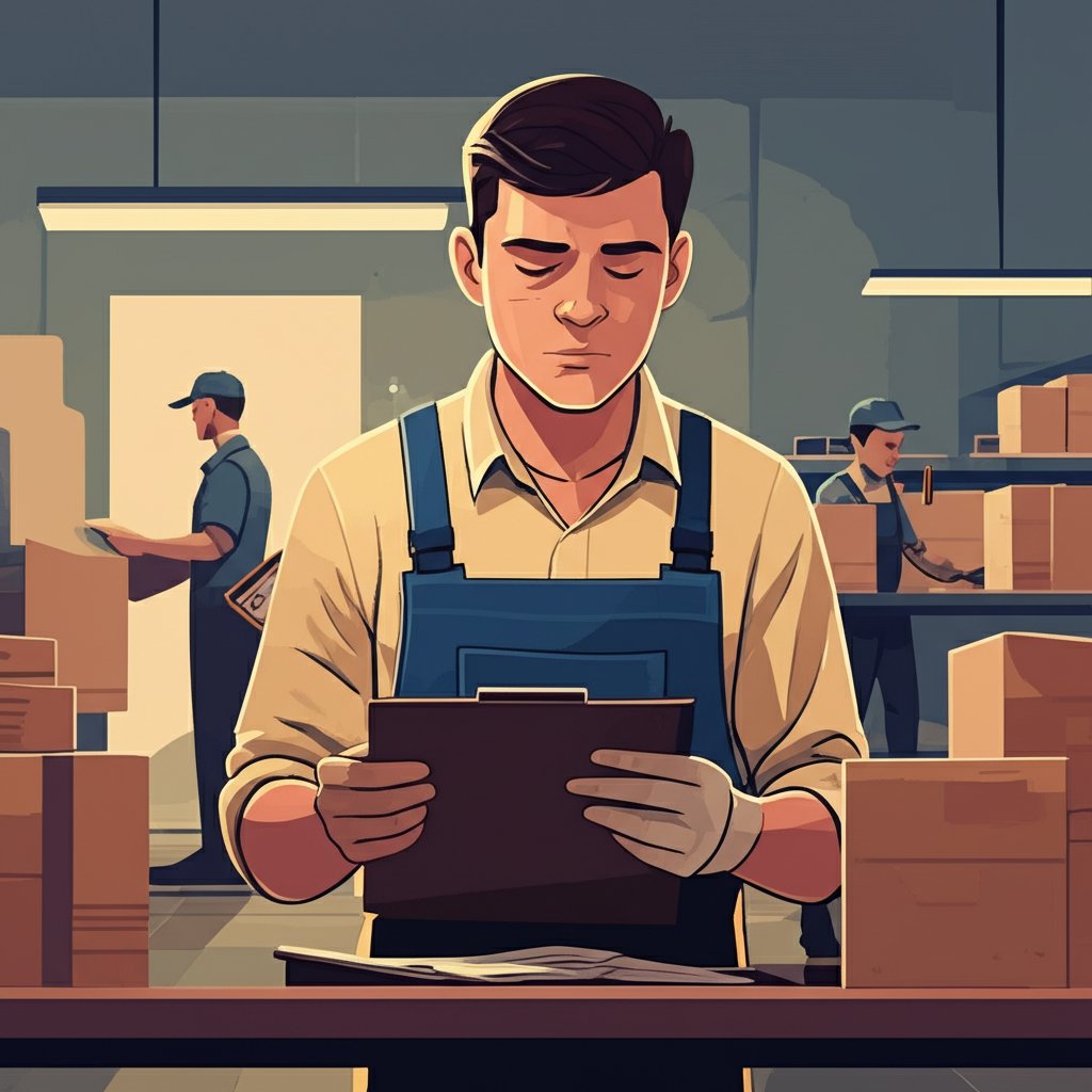 inspector performing step by step pre shipment checks