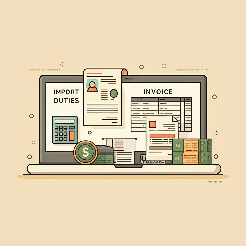 visual guide showing the steps to calculate us import duties for shipments